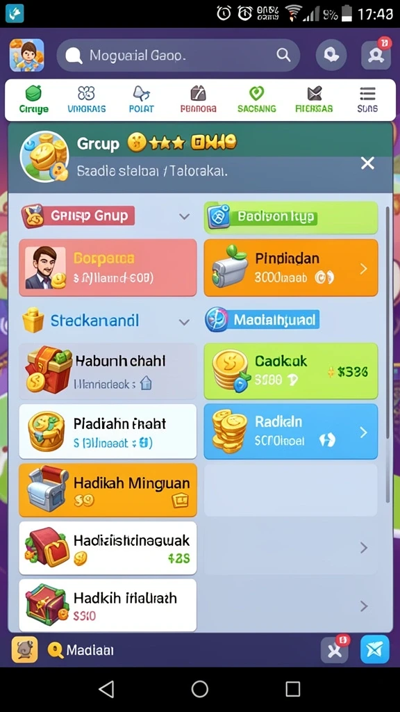99rp - Fitur interaksi dengan pemain lain.